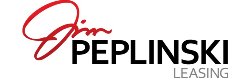 Jim Peplinski Leasing company logo in red and black